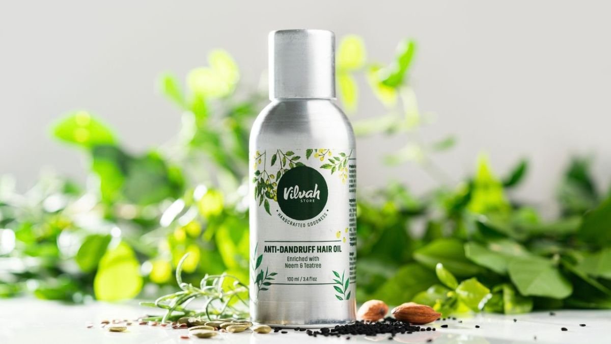 Bottle of neem oil used as a natural spray for plants